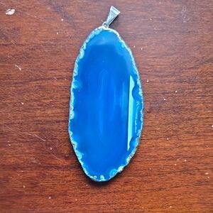 Blue Agate Pendant for Necklace